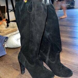 Black Suede Michael Kors slouch boots